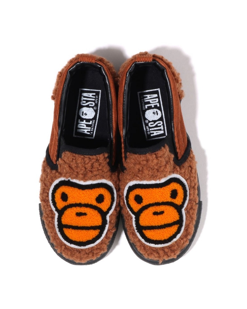 Chaussure Bape Baby Milo Boa Slip Ons Marron Enfant | ITU-83670851